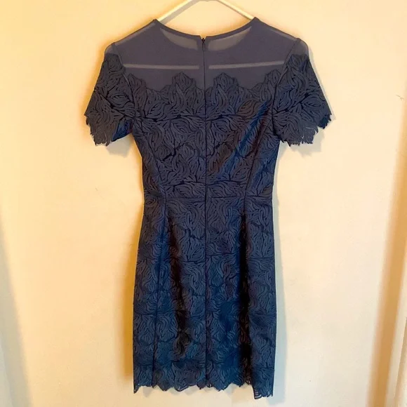 Reiss Bluish Grey Lace Appliqué Dress BNWOT - Picture 2 of 7